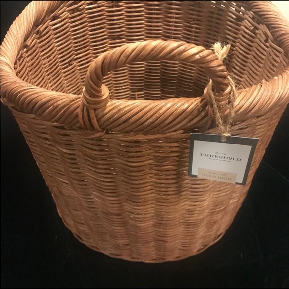 Round Vintage French Tall Wicker Basket - Threshold™ designed with Studio McGee - Picture 6 of 7